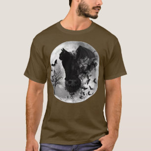 Halloween Samhain Batcat Black Cat Witchy Moon Bat T-Shirt