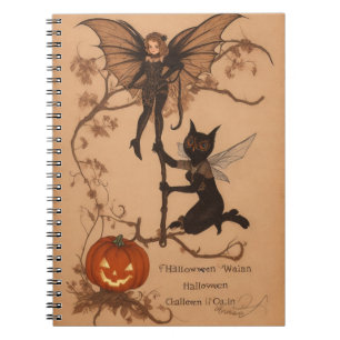 Halloween Samhain Fairy Owl Spider Web-Notebook Notizblock