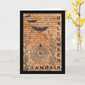 Halloween Samhain Spider Webs Karte (Gelbe Blume)