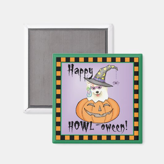 Halloween Samoyed Magnet (Vorderseite/Rückseite)