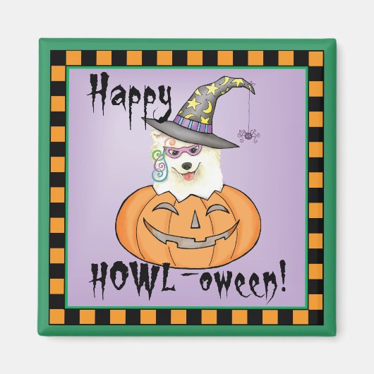 Halloween Samoyed Magnet (Vorne)