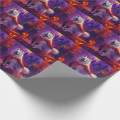 Halloween Samoyed Vampire Pumpkins Beängstigend Geschenkpapier (Ecke)