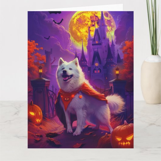 Halloween Samoyed Vampire Pumpkins Beängstigend Karte (Vorderseite)