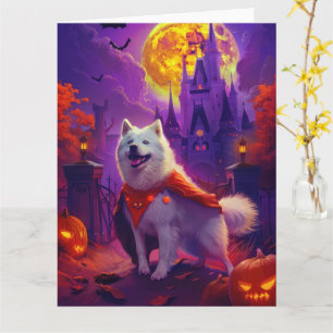 Halloween Samoyed Vampire Pumpkins Beängstigend Karte