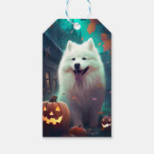 Halloween Samoyed with Pumpkins Beängstigend Geschenkanhänger (Vorderseite)