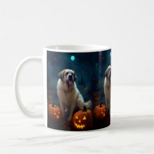 Halloween-Sankt-Bernhardshund mit Kürbissen Grusel Kaffeetasse