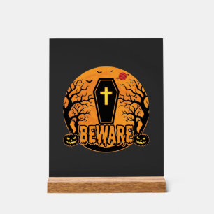 Halloween Sarg Vorsicht Kürbis Horror Design_1 Acrylschild