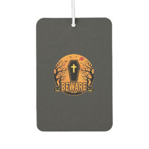 Halloween Sarg Vorsicht Kürbis Horror Design_1 Autolufterfrischer