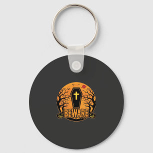 Halloween Sarg Vorsicht Kürbis Horror Design_1 Schlüsselanhänger