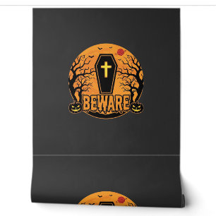 Halloween Sarg Vorsicht Kürbis Horror Design_1 Tapete