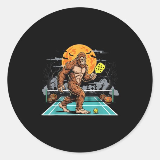 Halloween Sasquatch Ckleball Bigfoot Soky Moon  Runder Aufkleber (Vorderseite)