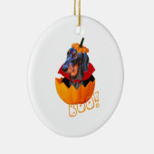 Halloween Sausage Dog Boo Pumpkin Dackel Keramik Ornament (Rechts)