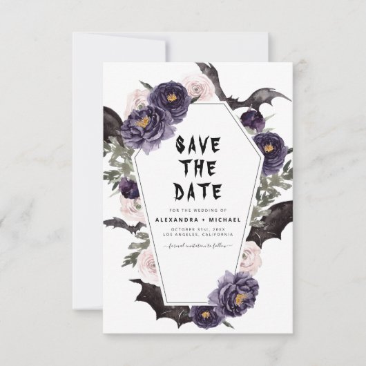 Halloween Save the Date Gothic Wedding (Vorderseite)