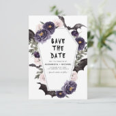 Halloween Save the Date Gothic Wedding Einladung (Stehend Vorderseite)