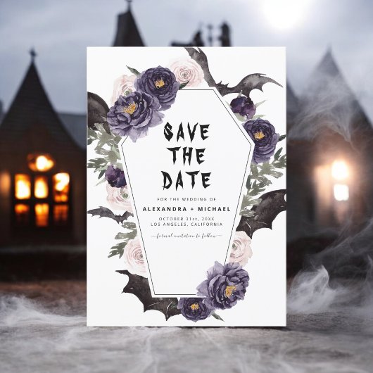Halloween Save the Date Gothic Wedding Einladung