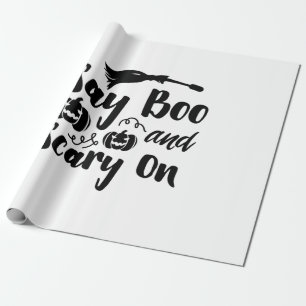 Halloween Say Boo and Scary On Birthday Geschenkpapier