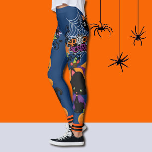 Halloween Scardy Cat Niedlich Hexensprecher Leggin Leggings