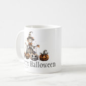 Halloween Scarecrow Design mit Jack-o'-Lanterns | Kaffeetasse (Vorderseite Links)