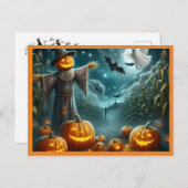 Halloween Scarecrow Feiertagspostkarte (Vorne/Hinten)