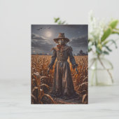 Halloween Scarecrow Grußkarte (Stehend Vorderseite)