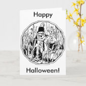 Halloween Scarecrow-Karte Karte (Gelbe Blume)