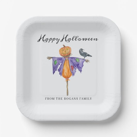 Halloween Scarecrow mit Pumpkin Pappteller (Vorderseite)