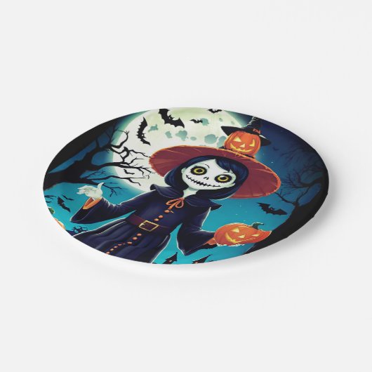 Halloween Scarecrow Paper Plate Pappteller (Schrägansicht)