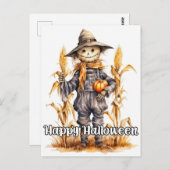 Halloween Scarecrow Pumpkin Postkarte (Vorne/Hinten)