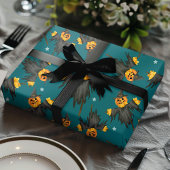 Halloween Scarecrow Pumpkins Vintages Muster Geschenkpapier