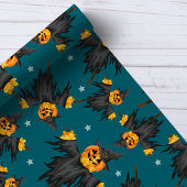 Halloween Scarecrow Pumpkins Vintages Muster Geschenkpapier