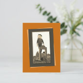 Halloween Scarecrow Sepia Template Foto Pos Postkarte (Stehend Vorderseite)