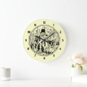 Halloween Scarecrow Wall Clock Große Wanduhr (Zuhause)