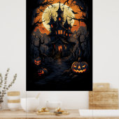 Halloween Scarecrow's Haunting Castle Poster (Küche)