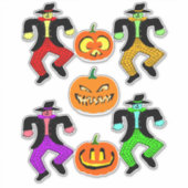 Halloween Scarecrows Jacko Lantern Kürbiskunst Aufkleber (Vorderseite)