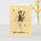 Halloween Scared Fairy Card Karte (Gelbe Blume)