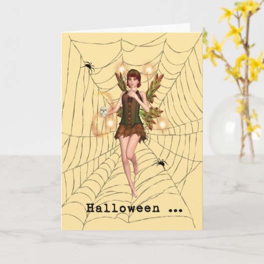 Halloween Scared Fairy Card Karte (Gelbe Blume)