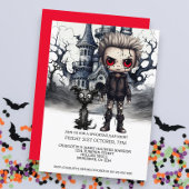 Halloween Scary Boy and Dog Under a Full Moon Einladung