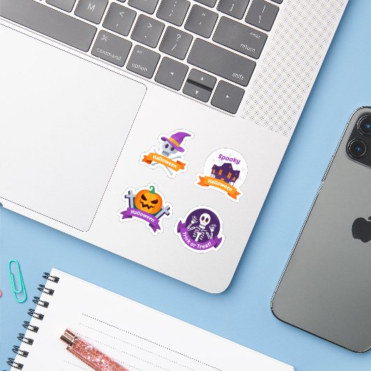 Halloween scary sticker collection (Laptop mit iPhone)