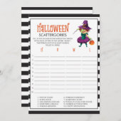 Halloween Scattergories Spielkarten mit Hexe (Vorne/Hinten)