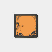 Halloween Scene Black Orange Post-it Klebezettel (Vorderseite)
