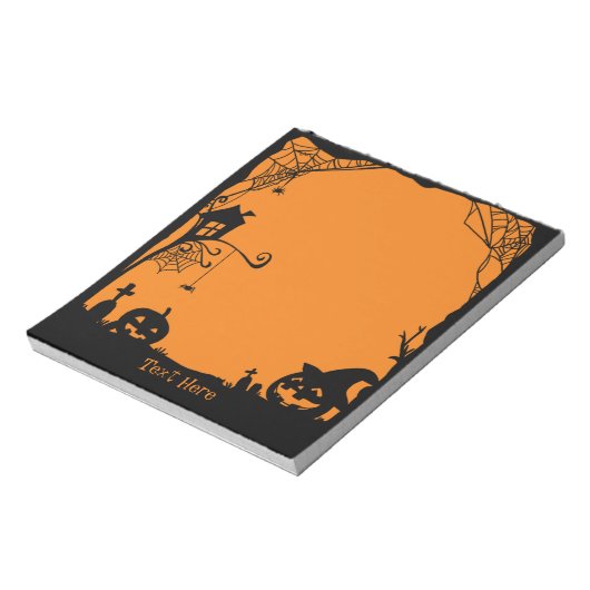 Halloween Scene Black Orange Post-it Notes Notizblock (Rotiert)