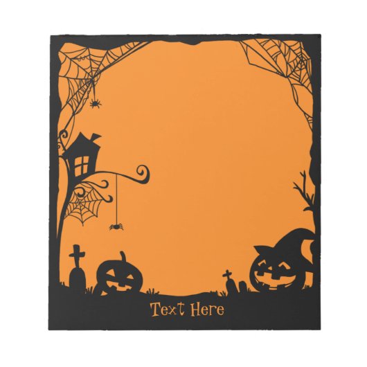 Halloween Scene Black Orange Post-it Notes Notizblock (Vorderseite)