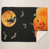 Halloween Scene Sherpa Blanket Sherpadecke (Vorderseite (Horizontal))