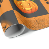 Halloween-Schachbrett Geschenkpapier (Rolleneckpunkt)