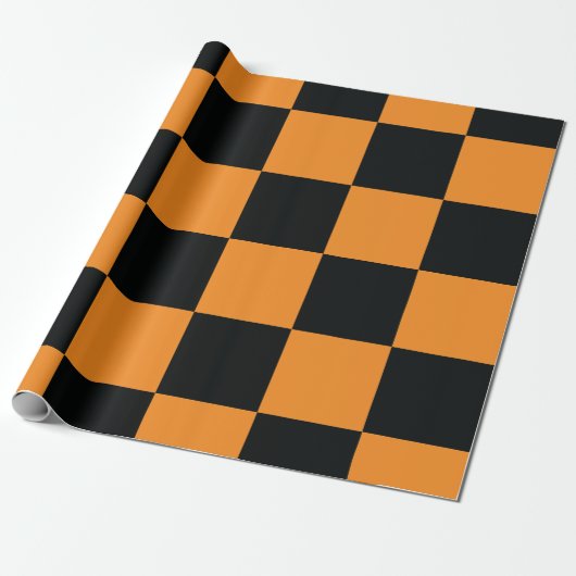 Halloween-Schachbrett-Muster Geschenkpapier (Ungerollt)