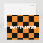 Halloween-Schachbrett-Muster Postkarte (Vorne/Hinten)