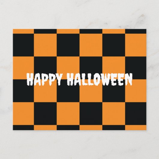 Halloween-Schachbrett-Muster Postkarte (Vorderseite)