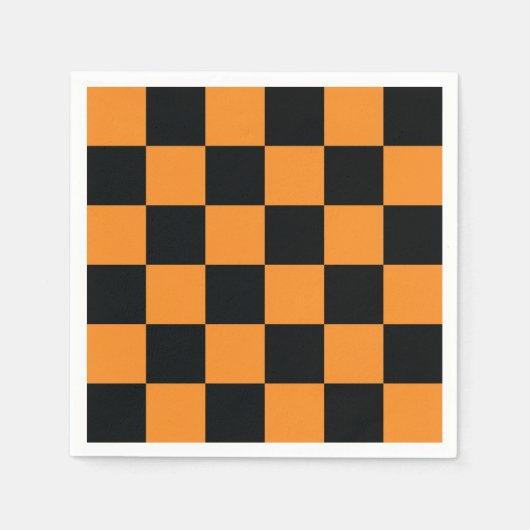 Halloween-Schachbrett-Muster Serviette (Vorderseite)