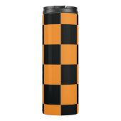 Halloween-Schachbrett-Muster Thermosbecher (Rückseite)