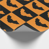 Halloween-Schachbretter Muster mit Fledermäusen Geschenkpapier (Ecke)